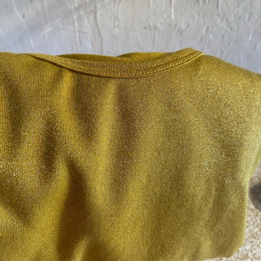 LulaRoe metallic yellow tunic dress top - Picture 4 of 7